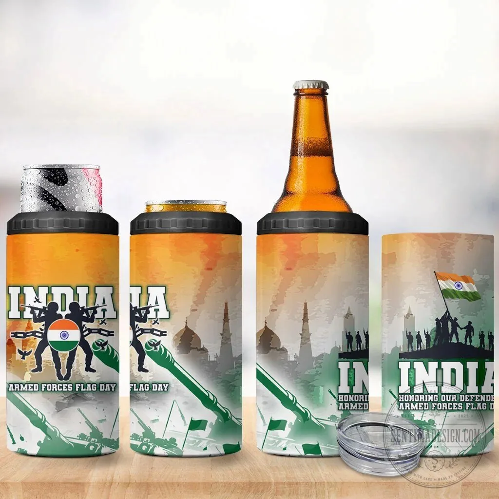 India Armed Forces Flag Day Honoring Our Defenders Can Cooler Tumbler 10 India Armed Forces Flag Day Honoring Our Defenders Can Cooler Tumbler