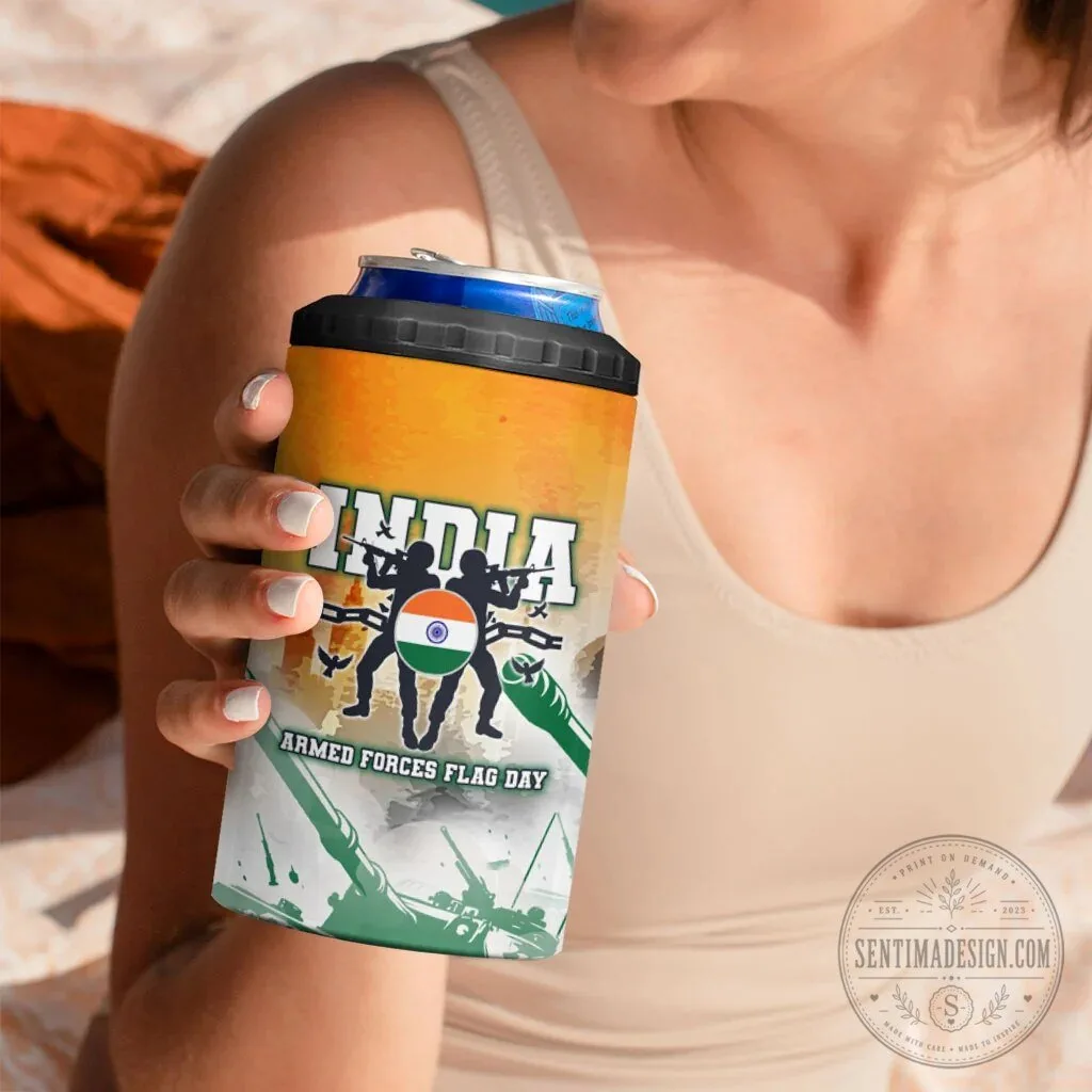 India Armed Forces Flag Day Honoring Our Defenders Can Cooler Tumbler 13 India Armed Forces Flag Day Honoring Our Defenders Can Cooler Tumbler