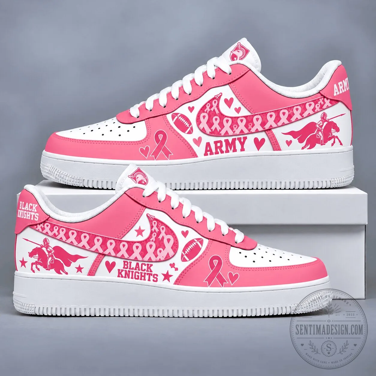 Army Black Knights Breast Cancer Awareness Pink Ribbon Shoes