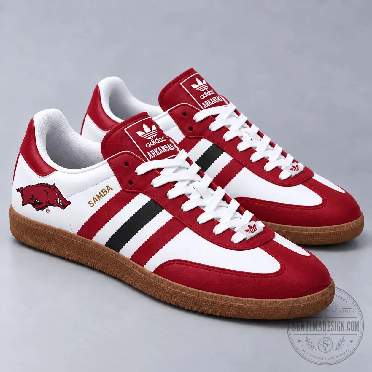 Arkansas Razorbacks NCAA Team Pride Red and White Samba Shoes
