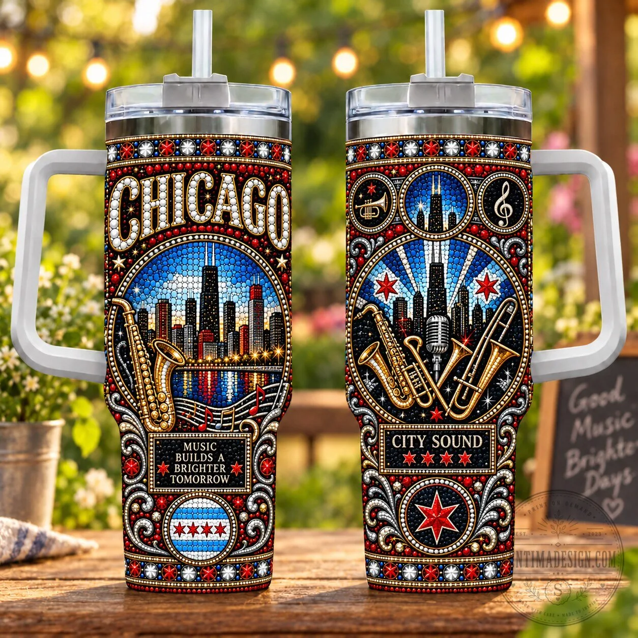Chicago City Sound Music Builds Brighter Tomorrow Stainless Steel Tumbler 1 Chicago City Sound Music Builds Brighter Tomorrow Stainless Steel Tumbler