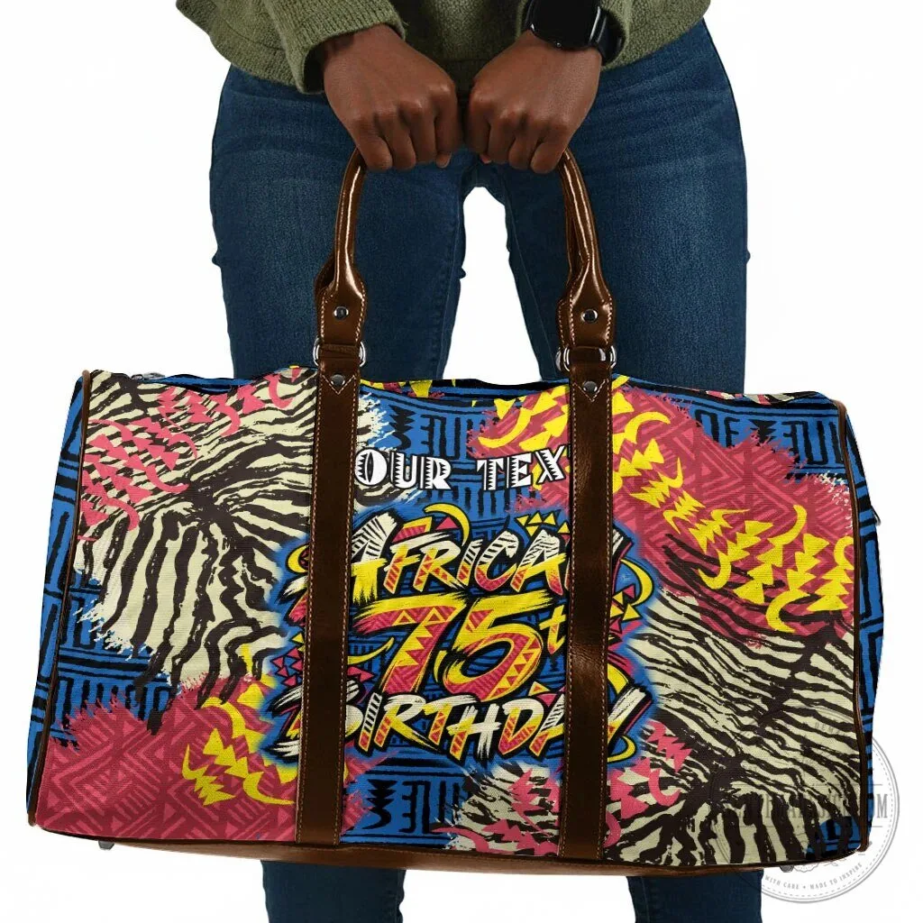 Personalized African 75th Birthday Tribal Pattern Travel Bag