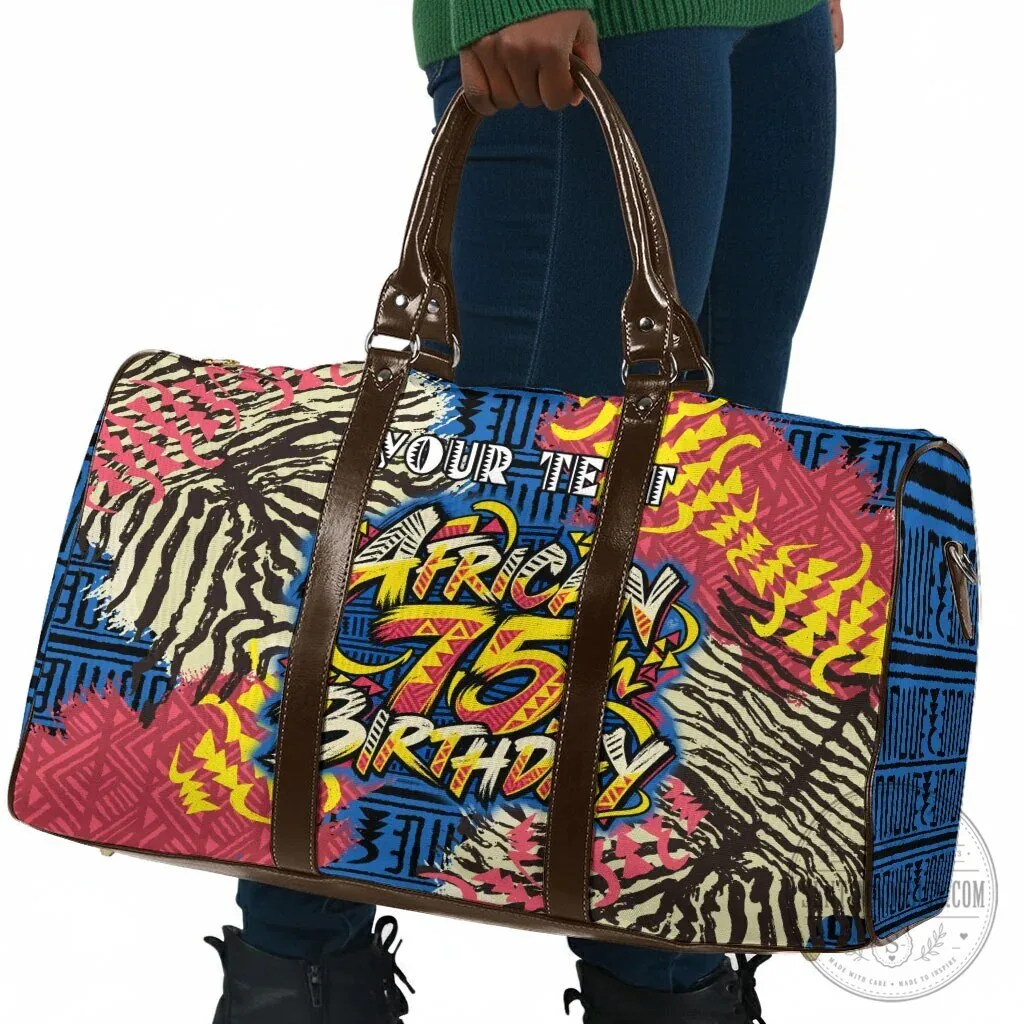 Personalized African 75th Birthday Tribal Pattern Travel Bag 11 Personalized African 75th Birthday Tribal Pattern Travel Bag