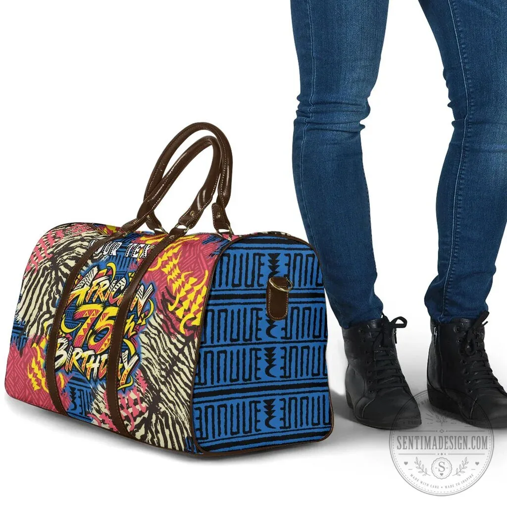 Personalized African 75th Birthday Tribal Pattern Travel Bag 12 Personalized African 75th Birthday Tribal Pattern Travel Bag