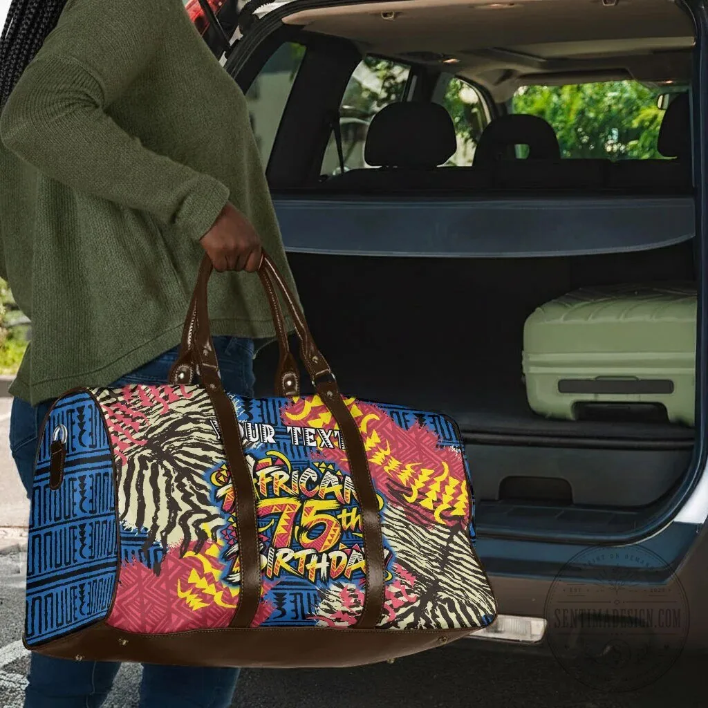 Personalized African 75th Birthday Tribal Pattern Travel Bag 13 Personalized African 75th Birthday Tribal Pattern Travel Bag