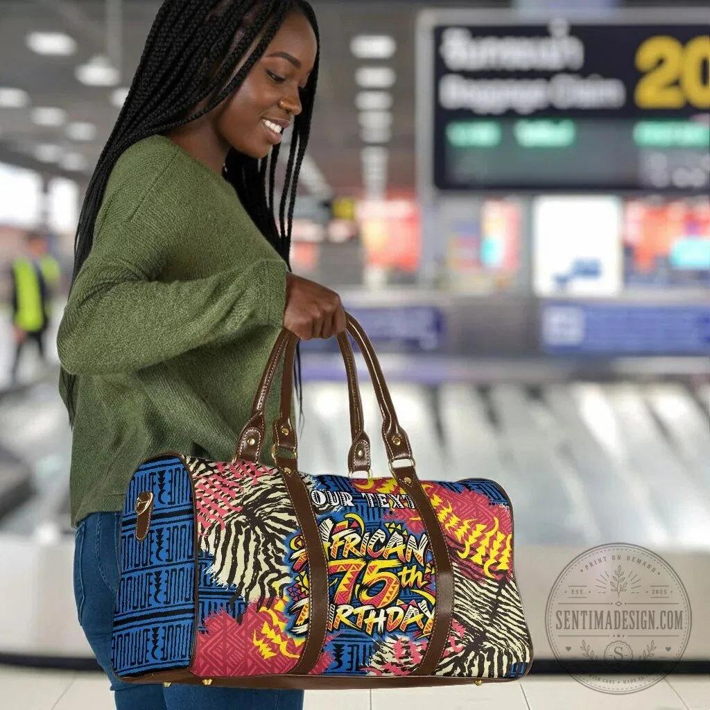 Personalized African 75th Birthday Tribal Pattern Travel Bag 15 Personalized African 75th Birthday Tribal Pattern Travel Bag