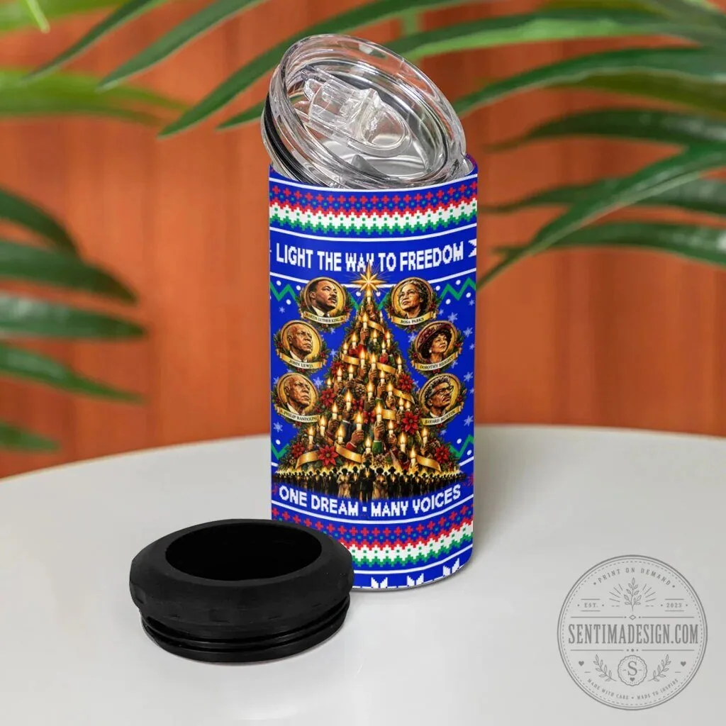 Civil Rights Leaders Christmas Ugly Sweater Can Cooler Tumbler 14 Civil Rights Leaders Christmas Ugly Sweater Can Cooler Tumbler