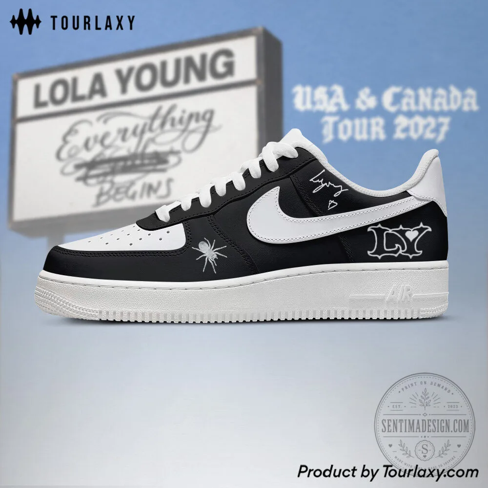 Lola Young Everything Begins Tour 2027 Custom Black and White Sneakers