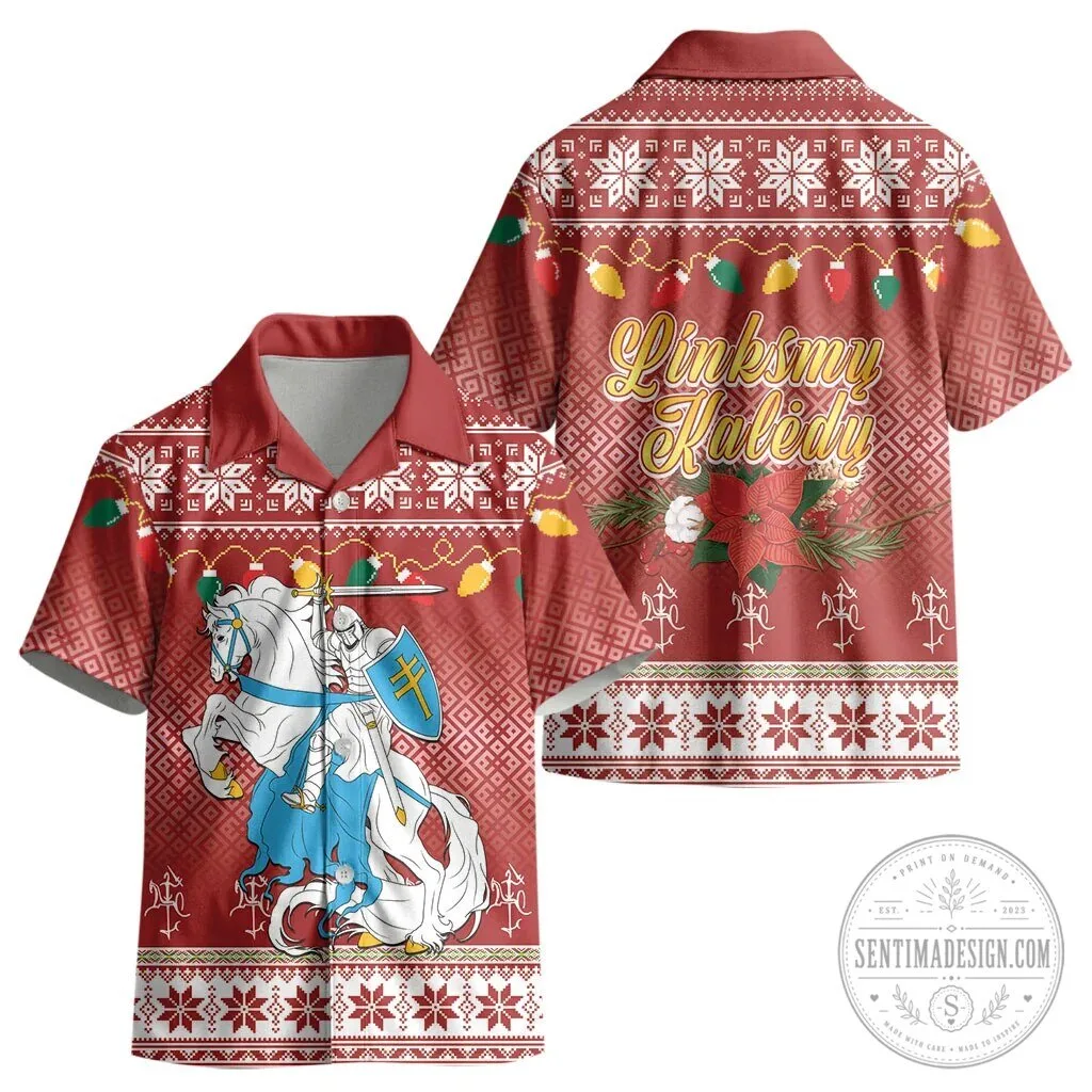 Lithuanian Christmas Vytis Knight Holiday Kids Hawaiian Shirt 8 Lithuanian Christmas Vytis Knight Holiday Kids Hawaiian Shirt