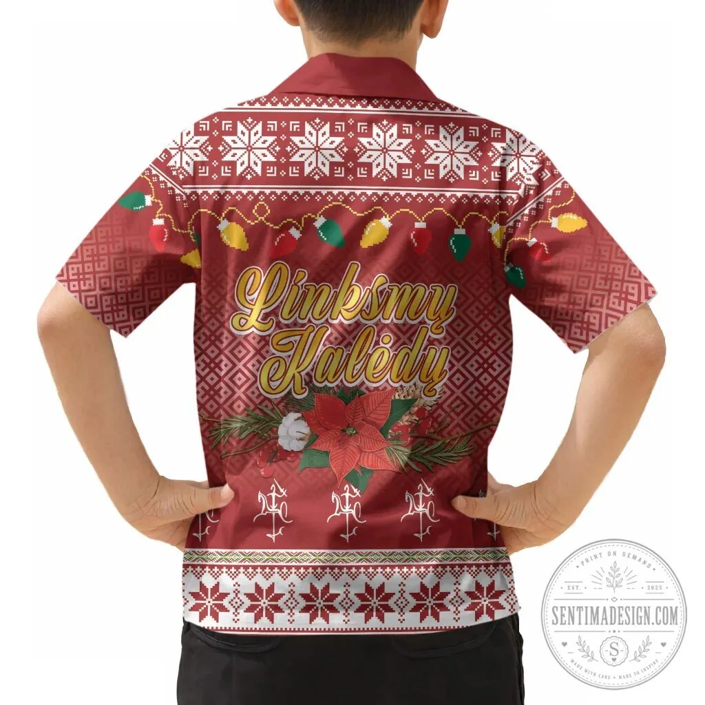 Lithuanian Christmas Vytis Knight Holiday Kids Hawaiian Shirt 9 Lithuanian Christmas Vytis Knight Holiday Kids Hawaiian Shirt