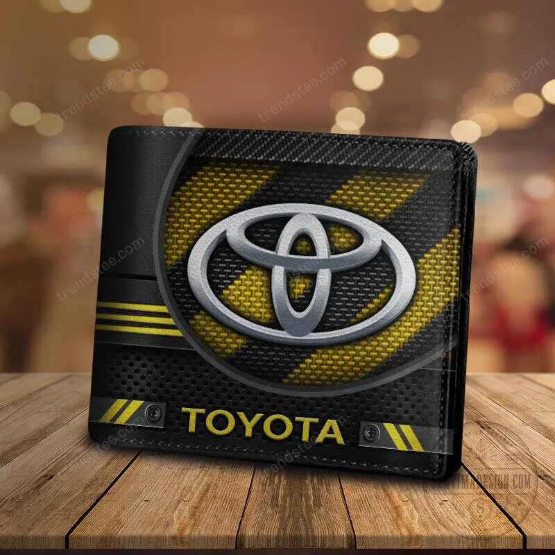 Toyota Car Logo Blue and Black Design Bi-Fold Wallet for Men 20 Toyota Car Logo Blue and Black Design Bi-Fold Wallet for Men