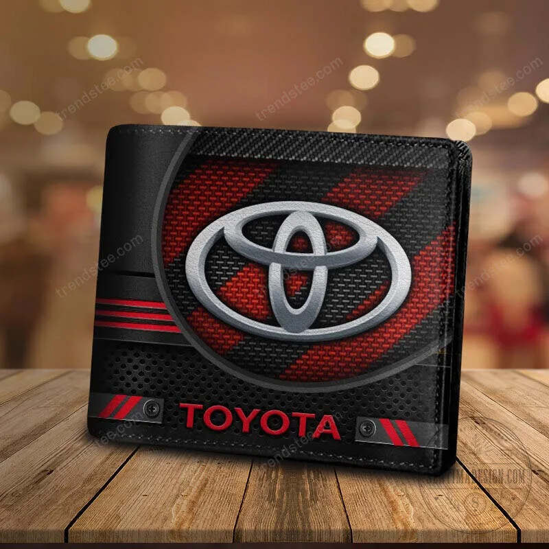 Toyota Car Logo Blue and Black Design Bi-Fold Wallet for Men 22 Toyota Car Logo Blue and Black Design Bi-Fold Wallet for Men
