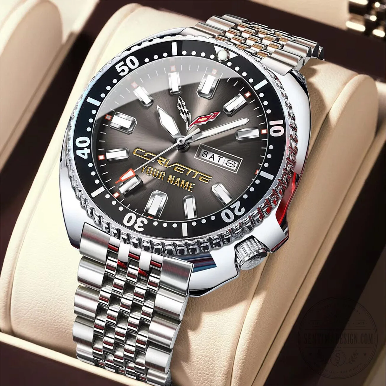 Corvette Custom Name Elegant Design Stainless Steel Watch 17 Corvette Custom Name Elegant Design Stainless Steel Watch
