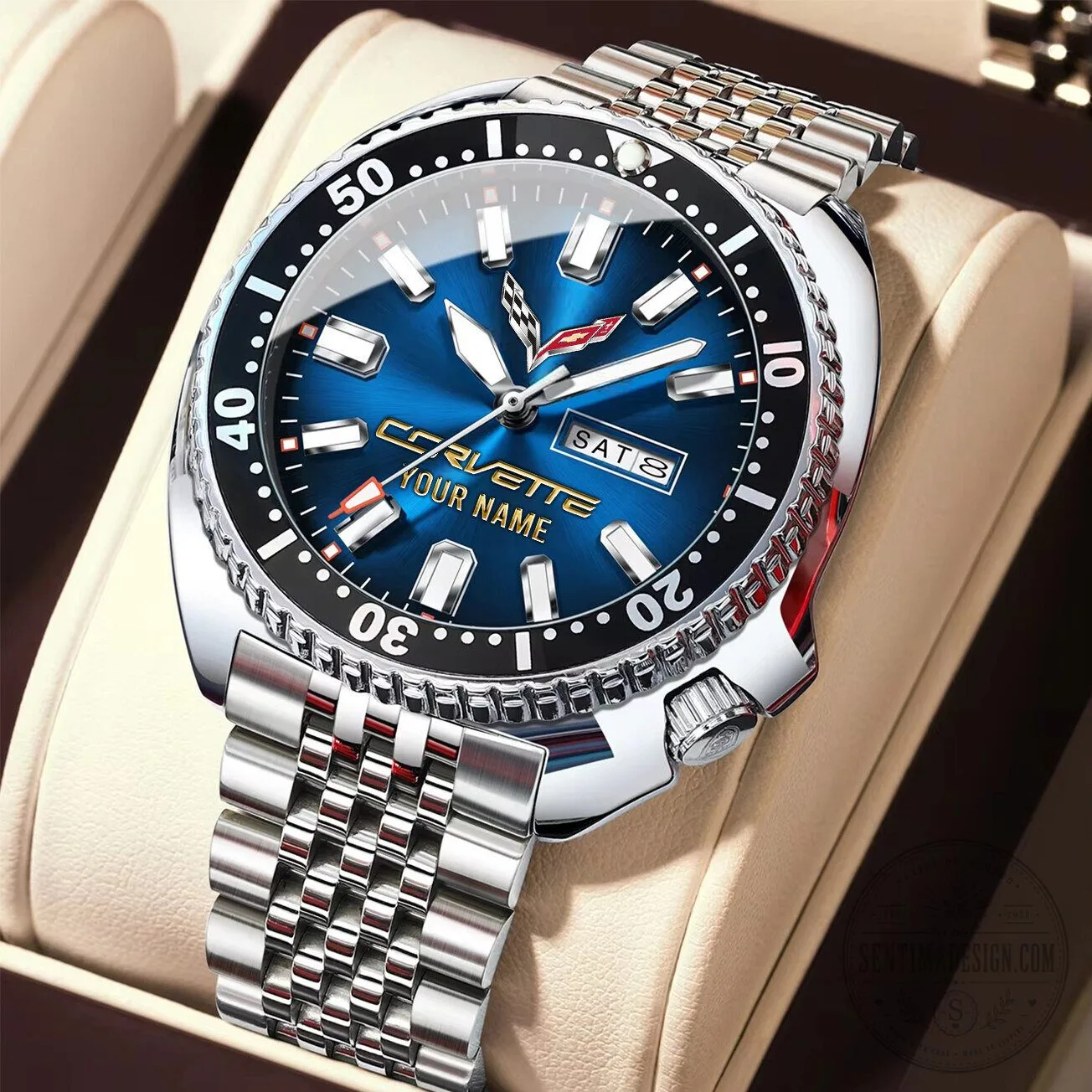 Corvette Custom Name Elegant Design Stainless Steel Watch 19 Corvette Custom Name Elegant Design Stainless Steel Watch