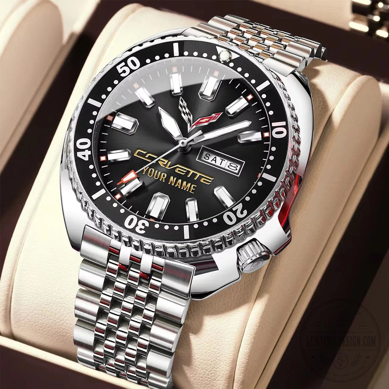Corvette Custom Name Elegant Design Stainless Steel Watch 20 Corvette Custom Name Elegant Design Stainless Steel Watch