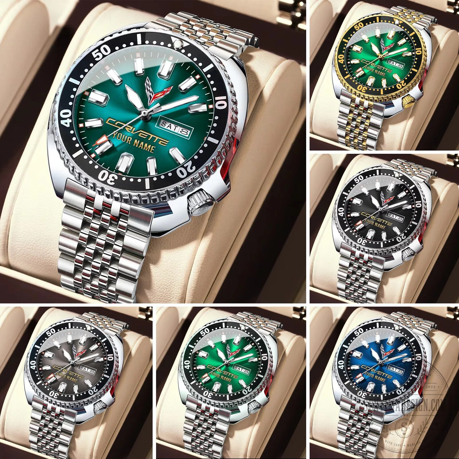 Corvette Custom Name Elegant Design Stainless Steel Watch 25 Corvette Custom Name Elegant Design Stainless Steel Watch