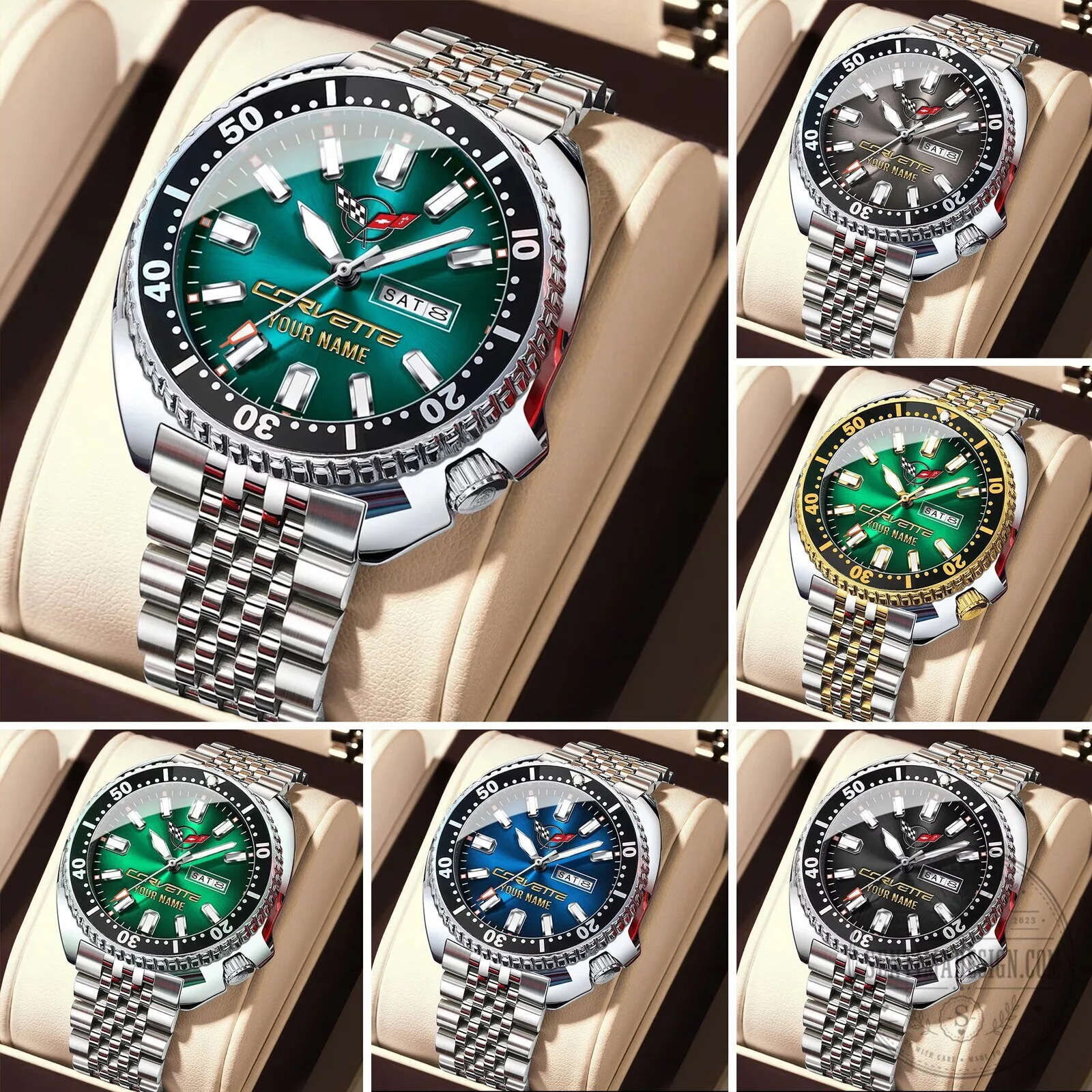 Corvette Custom Name Elegant Design Stainless Steel Watch 27 Corvette Custom Name Elegant Design Stainless Steel Watch