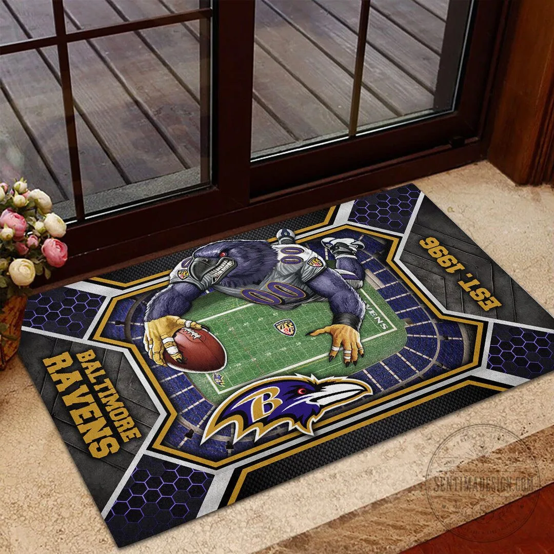 Baltimore Ravens Football Team Mascot Custom Printed Doormat
