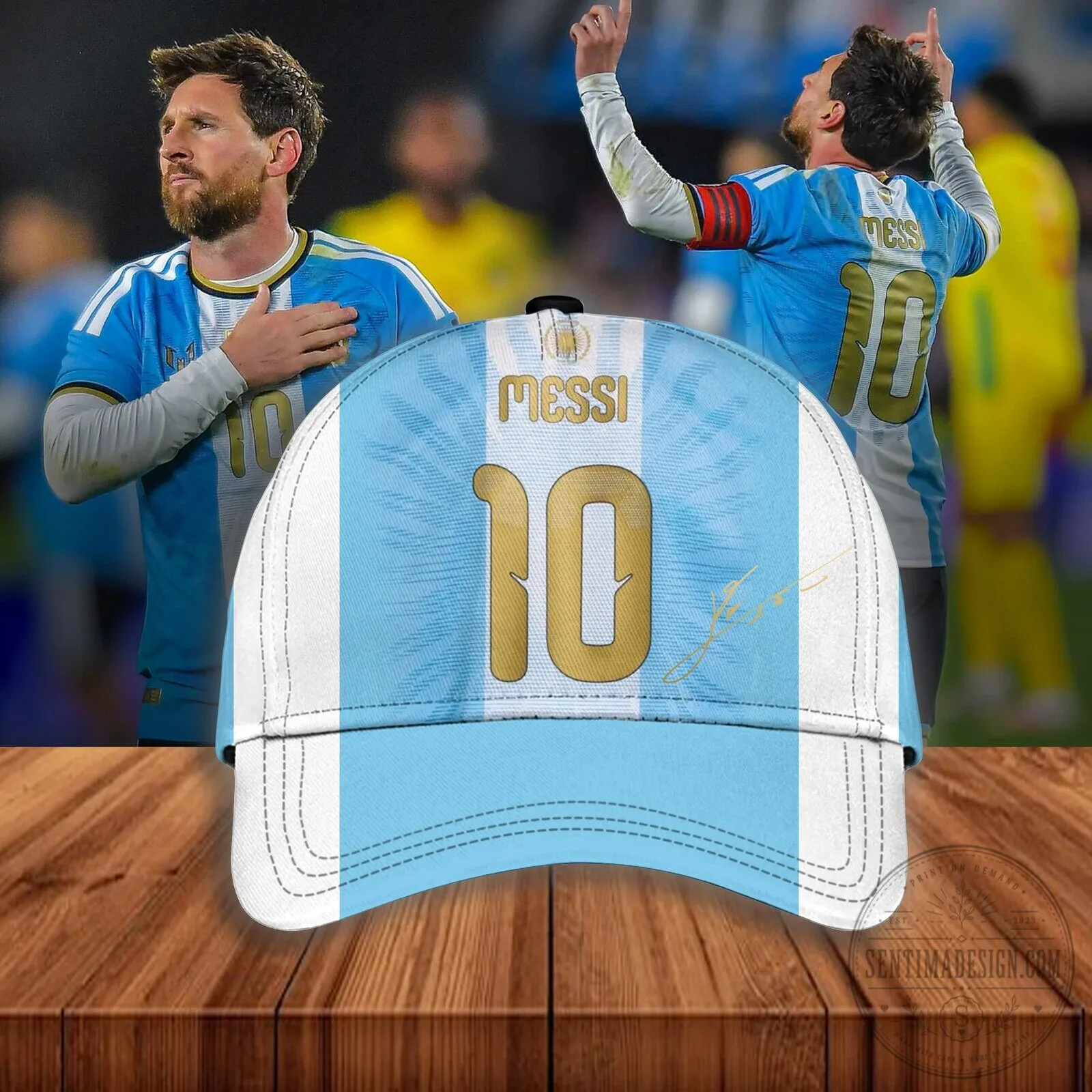 Lionel Messi Argentina National Football Team Light Blue and White Striped Soccer Jersey 8 Lionel Messi Argentina National Football Team Light Blue and White Striped Soccer Jersey