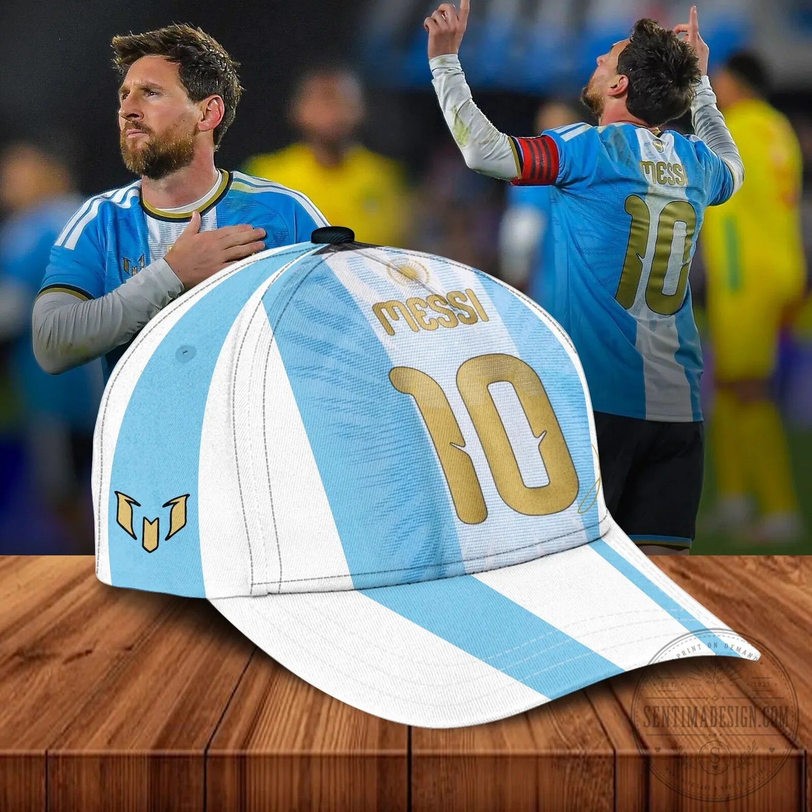 Lionel Messi Argentina National Football Team Light Blue and White Striped Soccer Jersey 9 Lionel Messi Argentina National Football Team Light Blue and White Striped Soccer Jersey