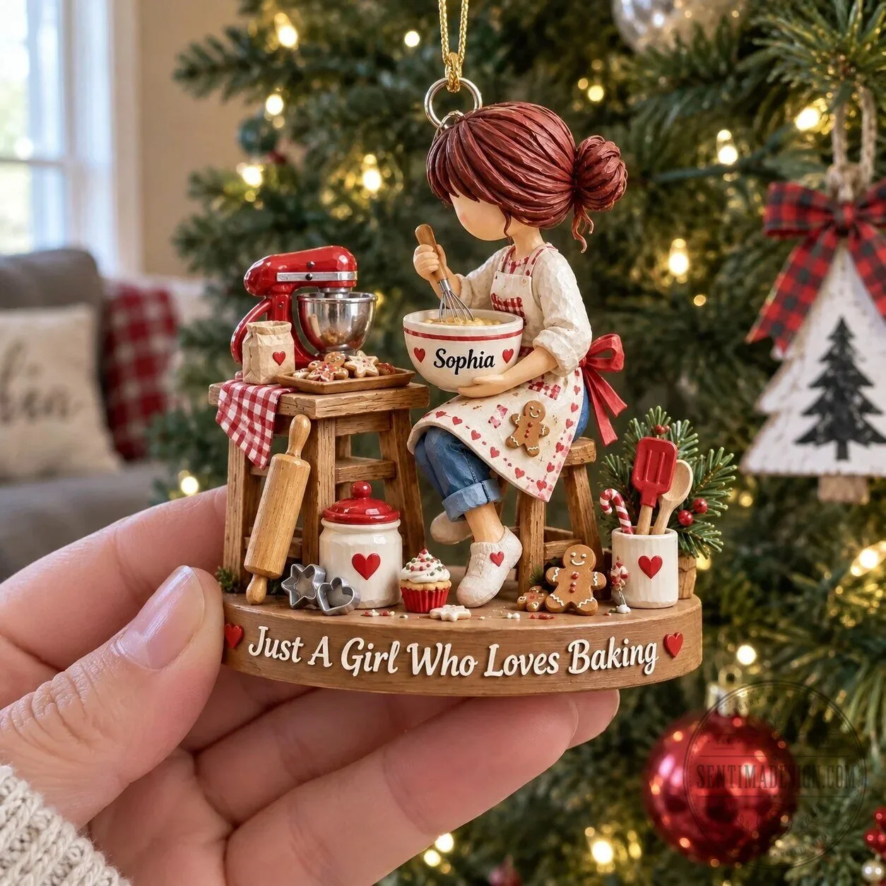 Personalized Baking Girl Christmas Tree Ornament, Just a Girl Who Loves Baking 9 Personalized Baking Girl Christmas Tree Ornament, Just a Girl Who Loves Baking