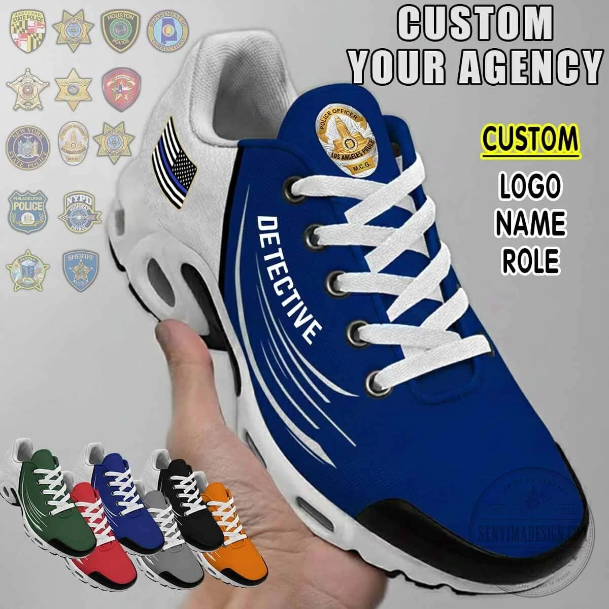 Custom Law Enforcement Detective Police Officer Athletic Running Shoes 2 Custom Law Enforcement Detective Police Officer Athletic Running Shoes