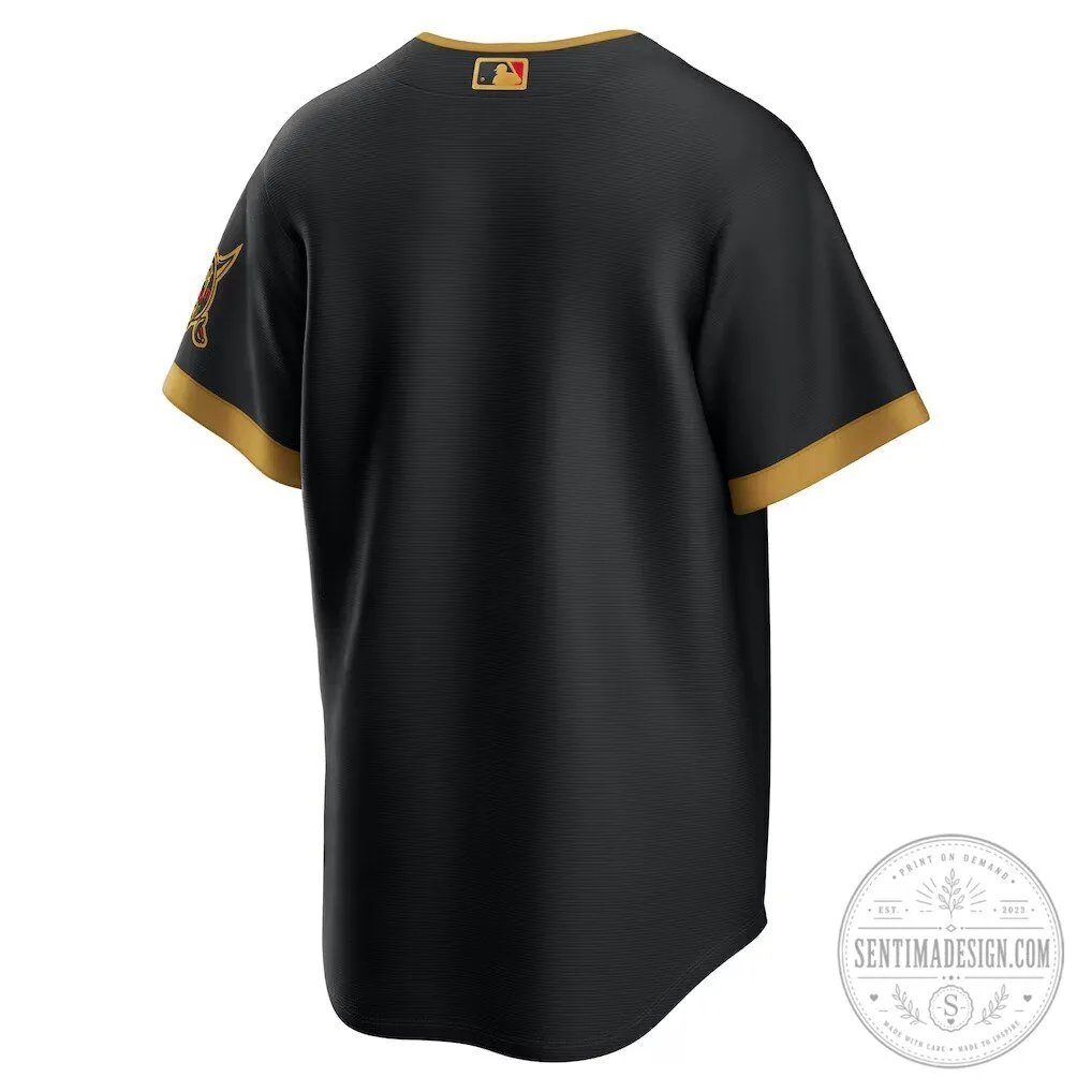 Pittsburgh Pirates MLB City Connect Black and Gold Baseball Jersey 9 Pittsburgh Pirates MLB City Connect Black and Gold Baseball Jersey