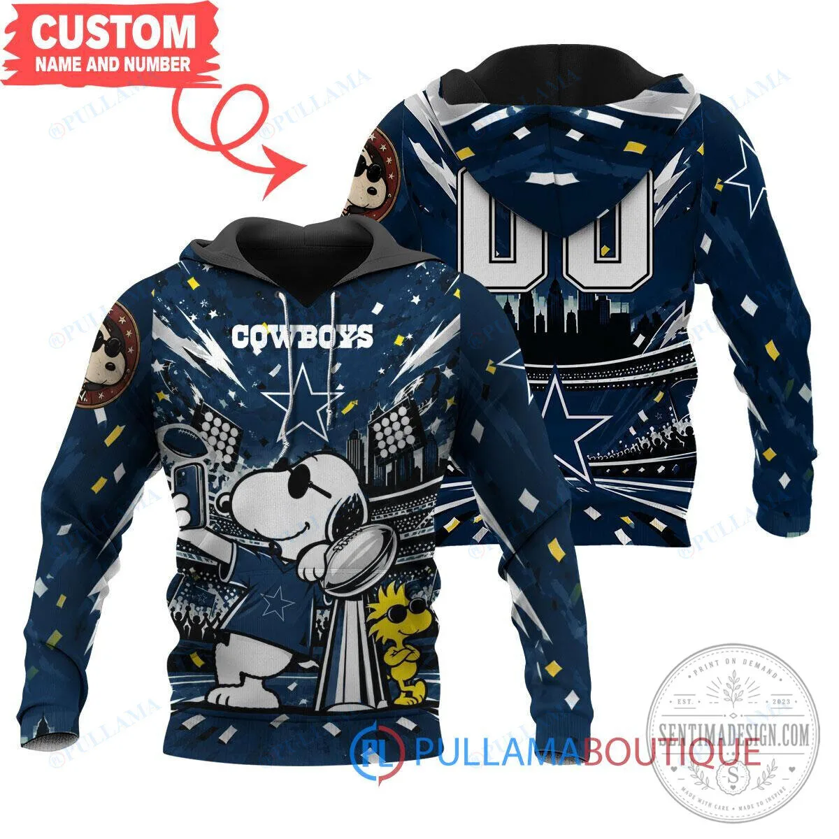 Dallas Cowboys Snoopy Joe Cool Super Bowl LVIII Champions Hoodie