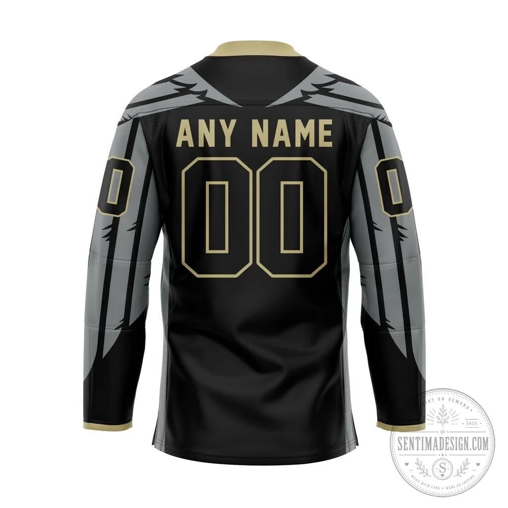 Philadelphia Wings NLL Black Lace-Up Hockey Jersey for Men 7 Philadelphia Wings NLL Black Lace-Up Hockey Jersey for Men