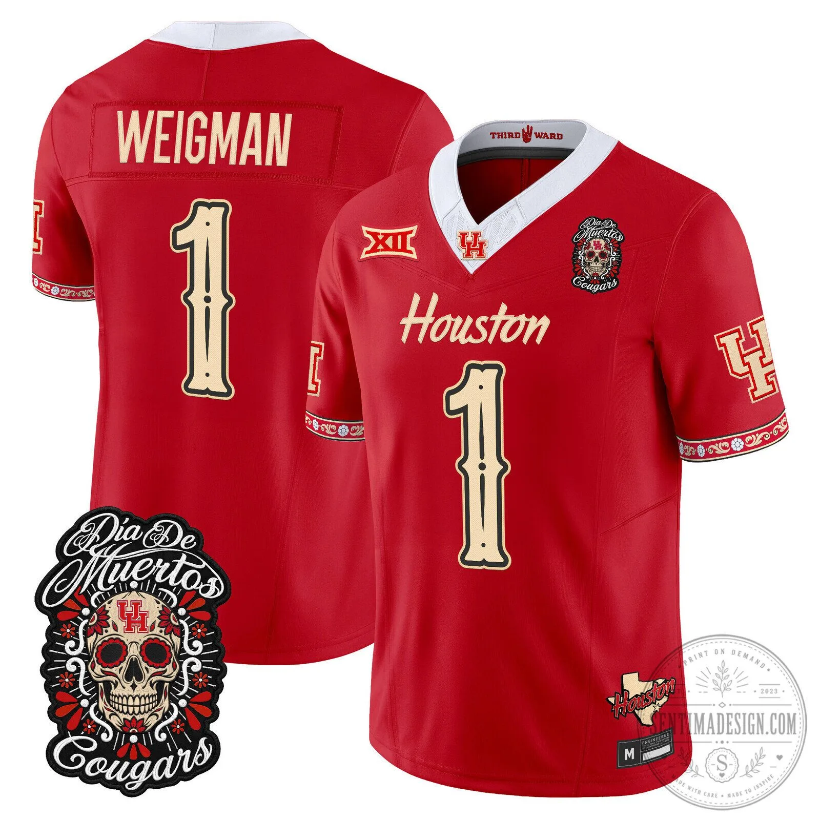 Houston Cougars Dia de los Muertos Football Jersey
