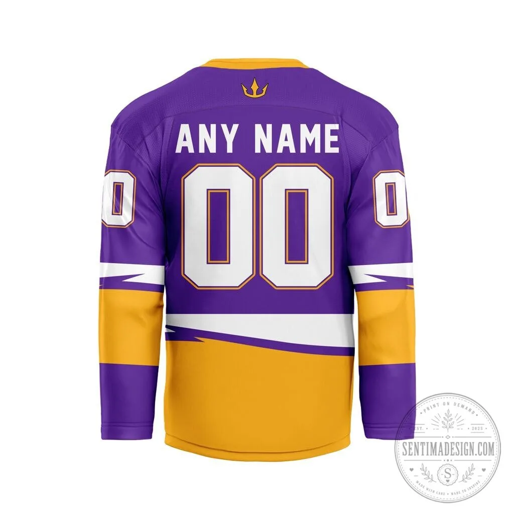 San Diego Seals National Lacrosse League Purple Hockey Jersey 5 San Diego Seals National Lacrosse League Purple Hockey Jersey