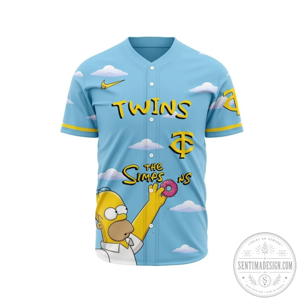Homer Simpson Baseball Jersey by The Simpsons for Minnesota Twins Fans 6 Homer Simpson Baseball Jersey by The Simpsons for Minnesota Twins Fans
