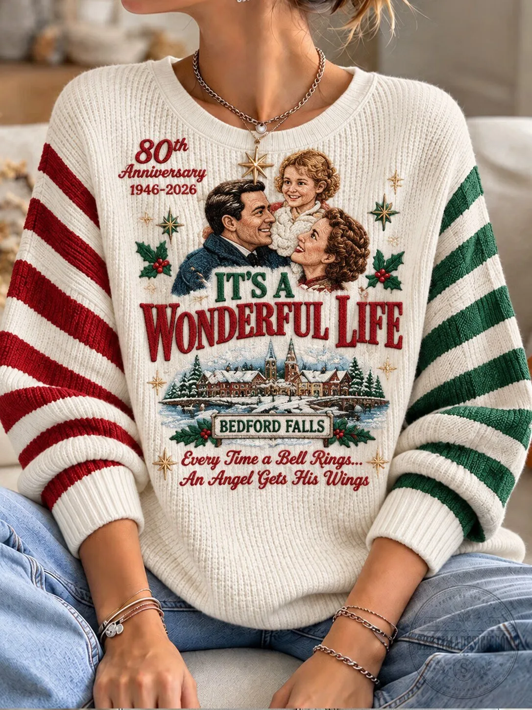 It's a Wonderful Life Bedford Falls Christmas Holiday Sweatshirt