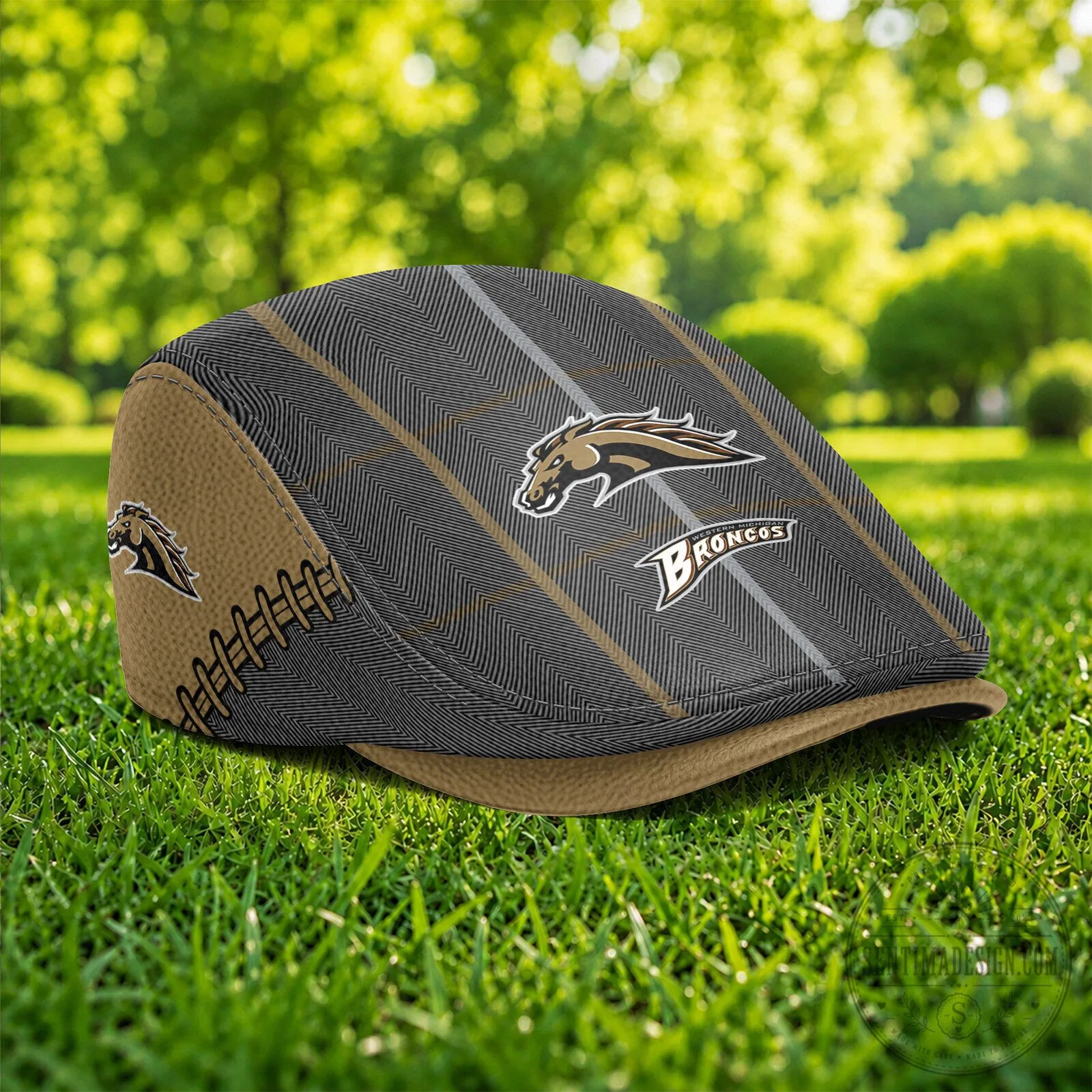 Western Michigan Broncos NCAA Patterned Flat Cap Hat for Sports Fans 7 Western Michigan Broncos NCAA Patterned Flat Cap Hat for Sports Fans