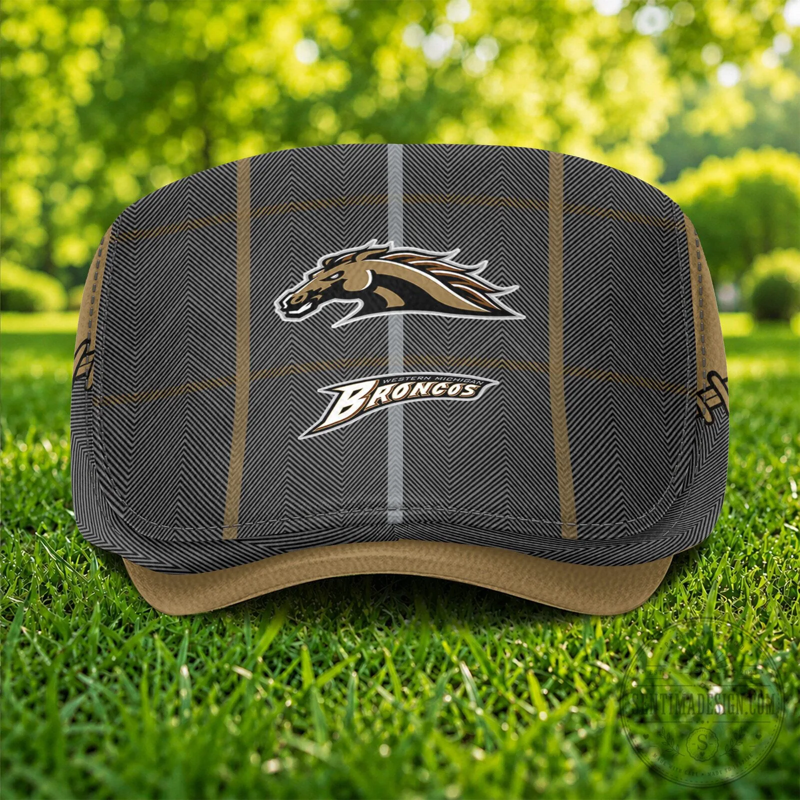 Western Michigan Broncos NCAA Patterned Flat Cap Hat for Sports Fans 8 Western Michigan Broncos NCAA Patterned Flat Cap Hat for Sports Fans