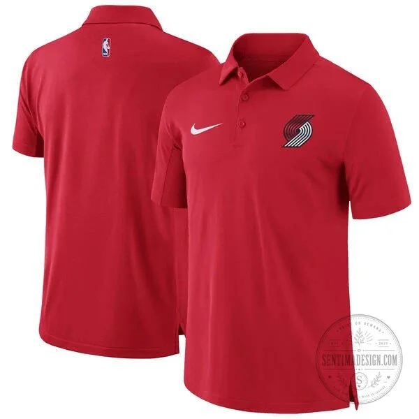 Portland Trail Blazers Nike Red Logo Performance Polo Shirt