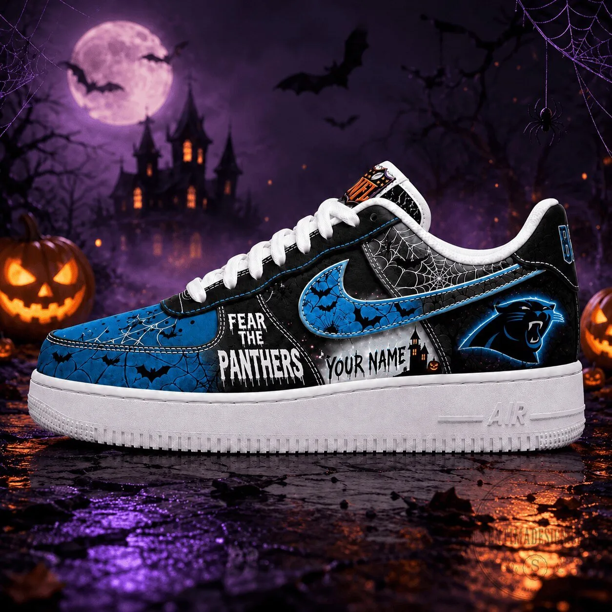 Carolina Panthers Halloween Fear The Panthers Custom Name Shoes