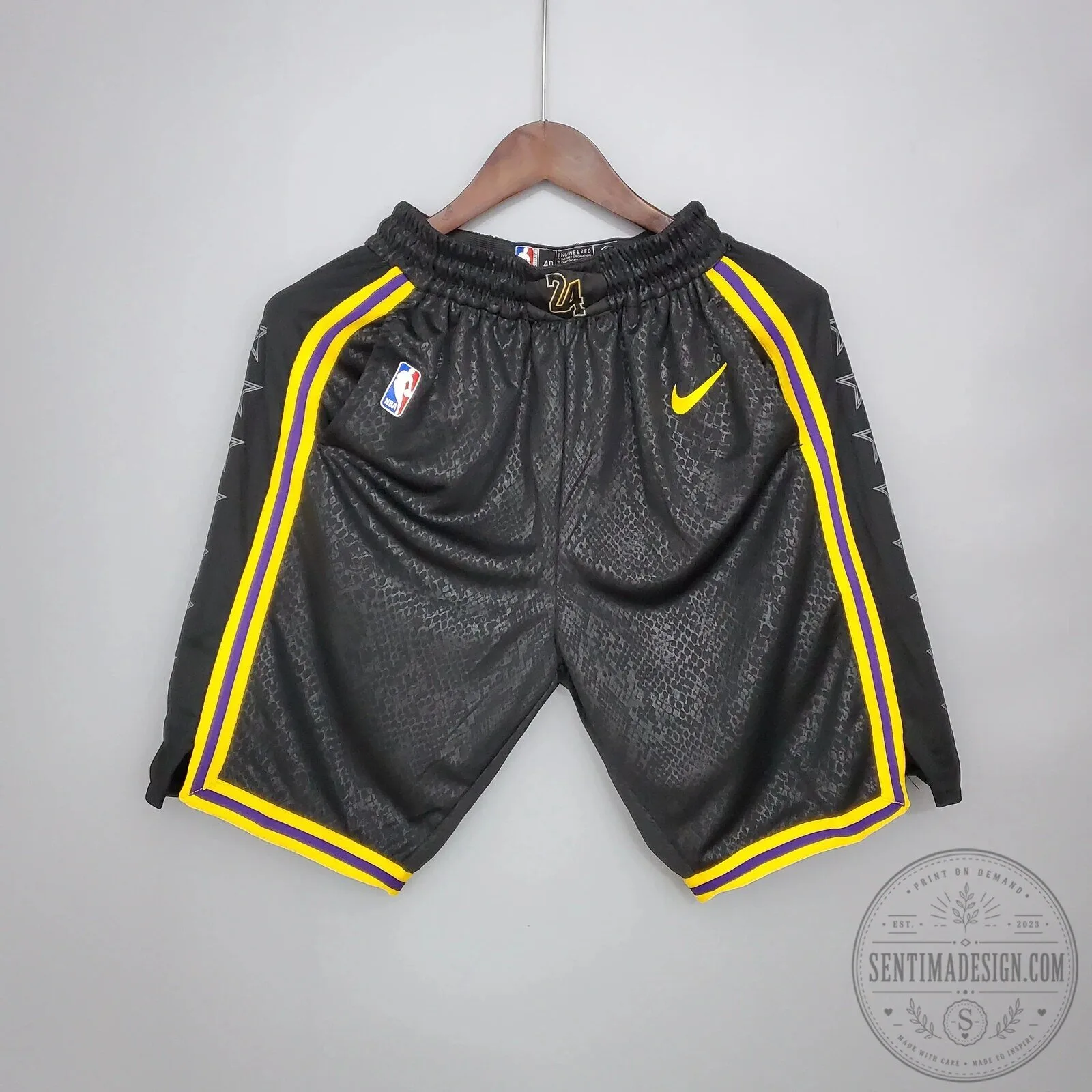 Los Angeles Lakers Kobe Bryant Black Mamba Edition Basketball Shorts
