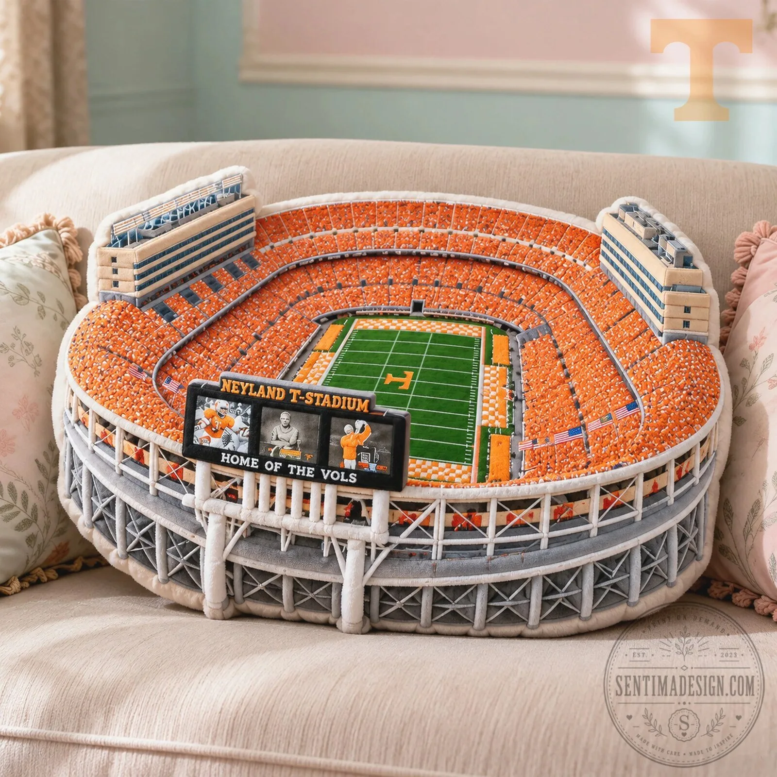 Tennessee Football Neyland Stadium Shaped Decorative Pillow 1 Tennessee Football Neyland Stadium Shaped Decorative Pillow